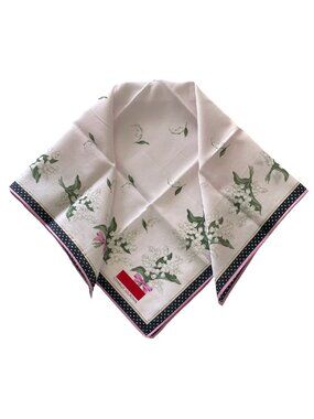 NWT Vintage Charles Jourdan Lily of the Valley Cotton Scarf